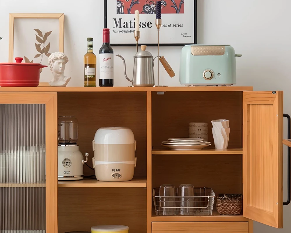 sideboard buffet cabinet glass doors